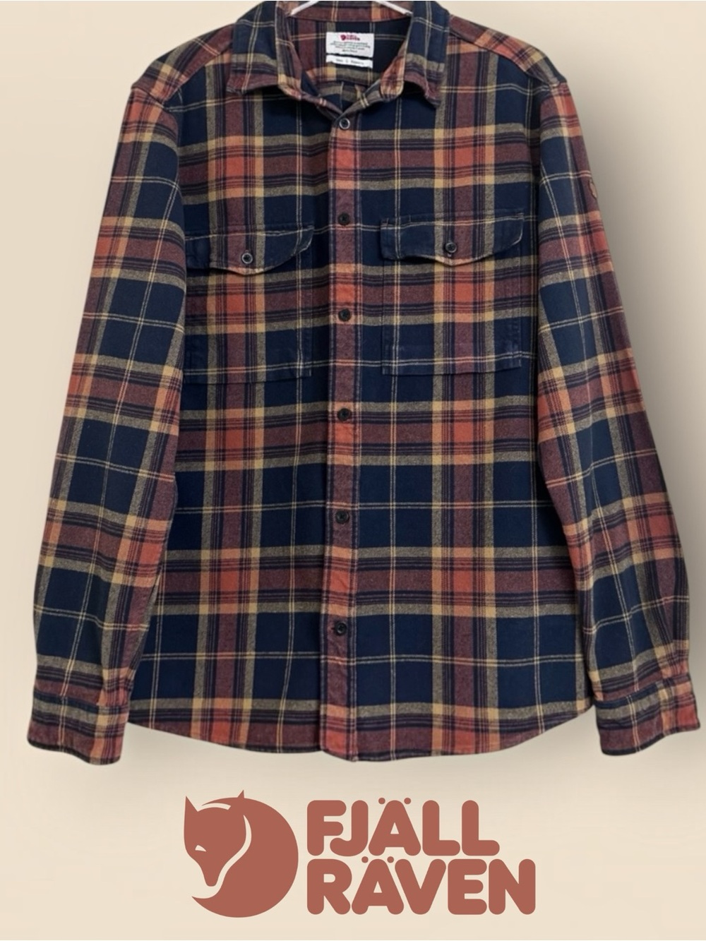 FjallRaven Ovik Twill Shirt Autumn Leaf Dark Men’s Size: Large Relaxed Flannel